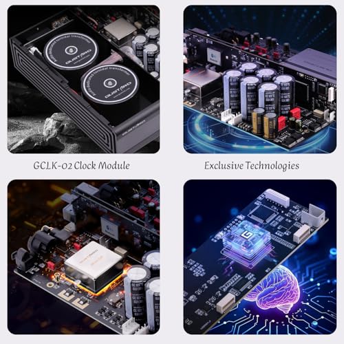Gustard DAC-R26II 26-Bit R2R DAC, Discrete Streamer Decoder with DSD2048, USB/Opt/Coax/IIS/AES/LAN Input, Fully Balanced Digital-Analog Converter, 10MHz Clock, Home Audio Network Streaming DAC, Black