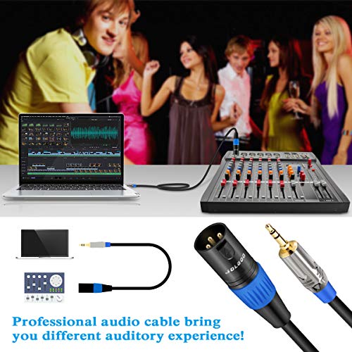 JOLGOO 3.5mm to XLR Cable, Unbalanced 1/8" Stereo Plug to XLR Male Microphone Cable, XLR to 3.5mm Cable, Compatible with iPhone, iPod, Computer, Video Camera, and More, 10 Feet - size: 10 Feet, style: 3.5mm to XLR Male