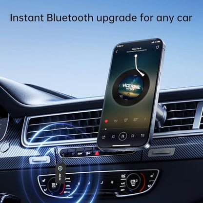 Bluetooth 5.4 Transmitter Receiver, 2-in-1 Wireless Audio Adapter with Dual Link for 2 Headphones, 3.5mm Aux Jack for TV, Airplane, Car, PC, Gym, Home Stereo, Nintendo Switch