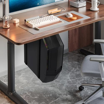 Suptek Uiversal PC Wall Mount,Computer Case CPU Holder Under-Desk PC Holder Adjustable Straps and Steel Bracket,ZJJ004 - size: MAX 23.6"(W) Desk PC Mount