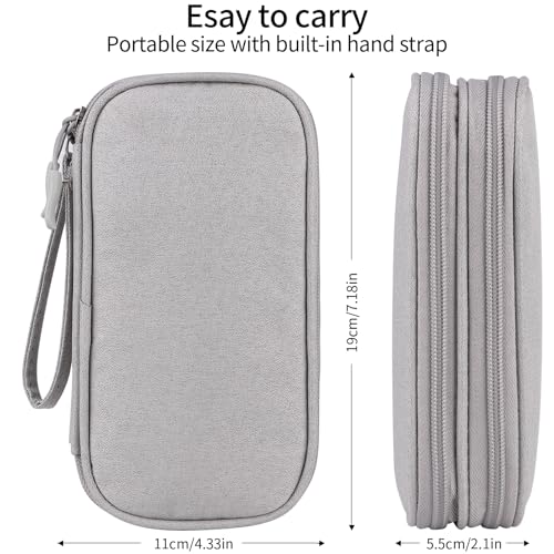 Travel Cable Organizer - Electronics Accessories Bag(Double Layer - Grey) - color: Double Layer -Grey