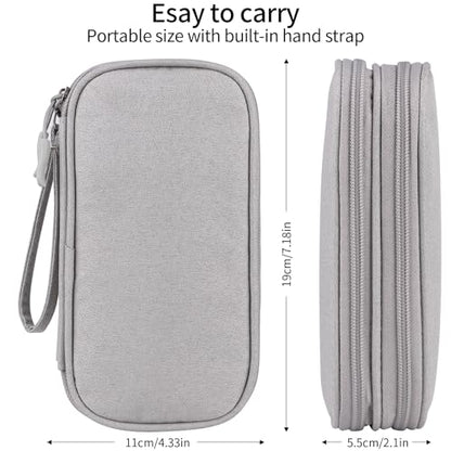 Travel Cable Organizer - Electronics Accessories Bag(Double Layer - Grey) - color: Double Layer -Grey