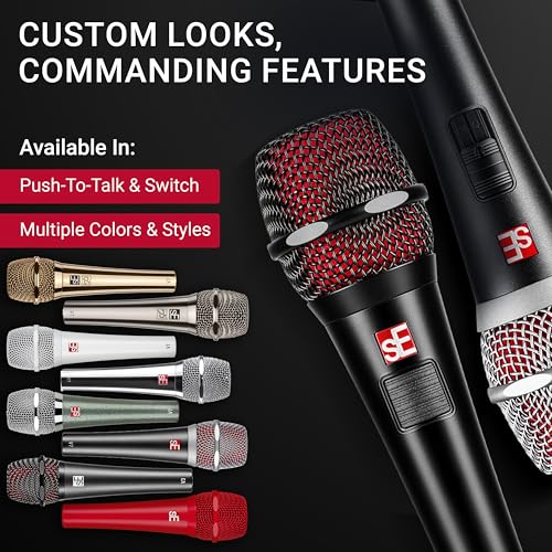 SE ELECTRONICS V7 Dynamic Microphone for Singing, Speech & Studio Recording - XLR Handheld Professional Microphone with Supercardioid Aluminum Voice Coil for Huge Gain Before Feedback - Black | Supercardioid Aluminum Voice Coil for Huge Gain Before Feedba