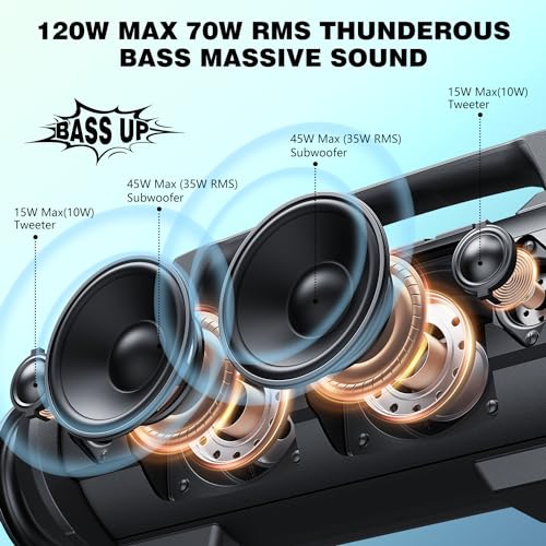 W-KING Portable Bluetooth Speaker with Wireless Microphone, Loud Karaoke - style: D10MIC