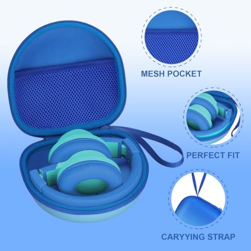 Kids Headphone Case for Candy Bila/Acer Gradient Blue(Case Only) | for iClever BTH12 HS19 BTH20 BT22 BTH26/JoySpark/MIDOLA/ADOOPE/Voopwink /EarFun/JLab/eKids Spiderman/IMYB Kids Headphones - color: Gradient Blue