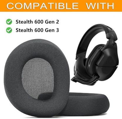 Defean Fabric Earpads for Turtle Beach Stealth 600 Gen 2/600 Gen3/500XB | Also for Stealth 600 Gen 2/600 Gen2 USB/600 Gen 2 MAX/600 Gen3(600XB)/500 XB Headset - color: Fabric
