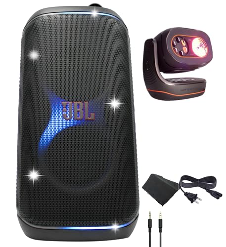 JBL PartyBox Club 120 Speaker - 160W Portable Wireless Splash Proof + Partylight Beam + AUX Cable + Microfiber Cloth - color: Black, style: w/ Partylight Beam
