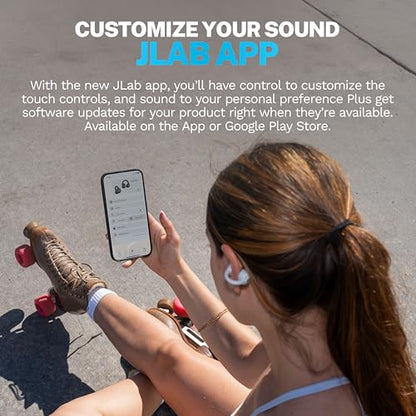 JLab, Flex, Open Ear Earbuds, Clip On Wireless Bluetooth Earbuds, Open Ear Headphones, Cloud White - color: Cloud White