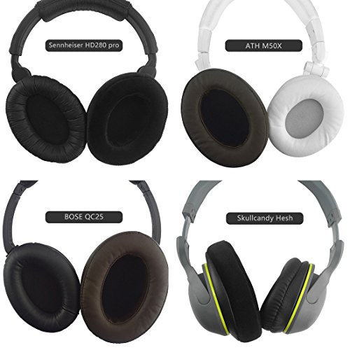 Geekria Comfort Velour Replacement Ear Pads Compatible with Sony, SteelSeries Arctis, Turtle Beach, Skullcandy, HyperX and Other Large or Mid-Sized Over-Ear Headphones, Ear Cushions (Black)