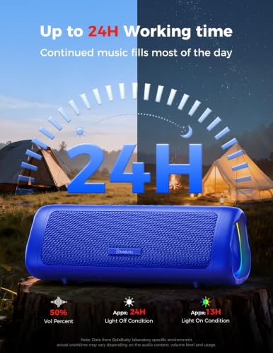 Bluetooth Speaker, 20W HD Sound, Portable Wireless, IPX5 Waterproof, Up to 24H Playtime, TWS Pairing, for Home/Party/Outdoor/Camping/Beach Essentials, Electronic Gadgets, Birthday Gift (Blue) - color: Blue