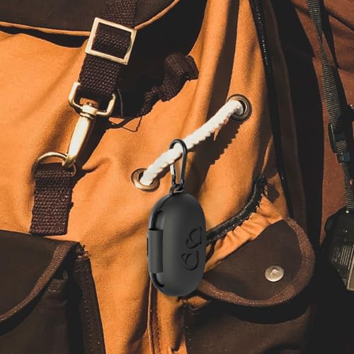 Geekria Silicone Case Cover Compatible with Samsung Galaxy Buds+ True Wireless Earbuds, Protective Carrying Case with Keychain Hook, Charging Port Accessible (Black)