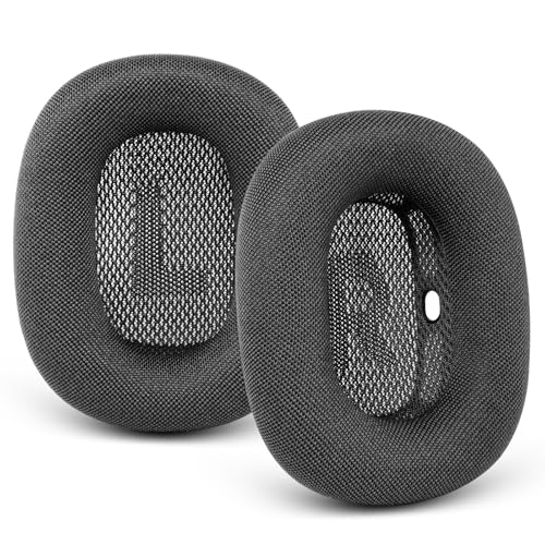 Ear Cushions for Apple AirPods Max, GVOEARS Mesh Earpads Replacement Cover | Air Pods Max Headphones Ear Muffs with Soft Foam & Strong Magnet (Space Gray) - color: Gray-Mesh