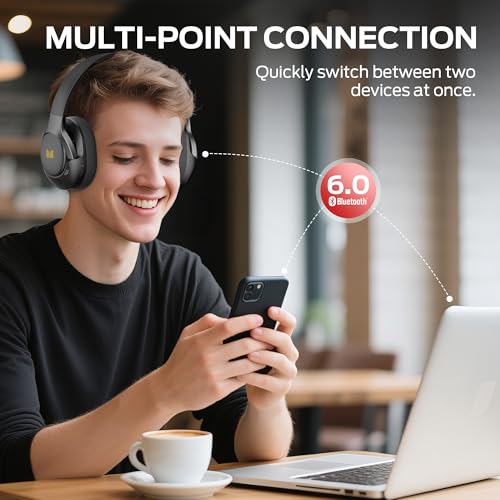 Monster Persona 5th ANC-Wireless Bluetooth Over-Ear Headphones with Microphone, 70H Playtime, Foldable Lightweight Bluetooth 6.0 Headphone for Travel/Office