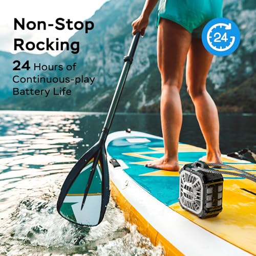 INSMY Shower Speaker IP67 Waterproof Bluetooth Speakers, Portable Small | Multi Sync 100+ Speakers, Big Volume Booming Bass, 24H Playtime,Floatable,RGB Lights for Outdoor Kayak Beach (Black) - color: Black