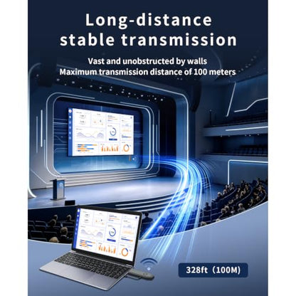 4K Wireless HDMI Transmitter and Receiver 328FT/100M, 2026 Upgraded 4K Input & 4K Output, 5G+2.4G Plug & Play HDMI Wireless Extender for Laptop PC Camera to TV Box Monitor Projector