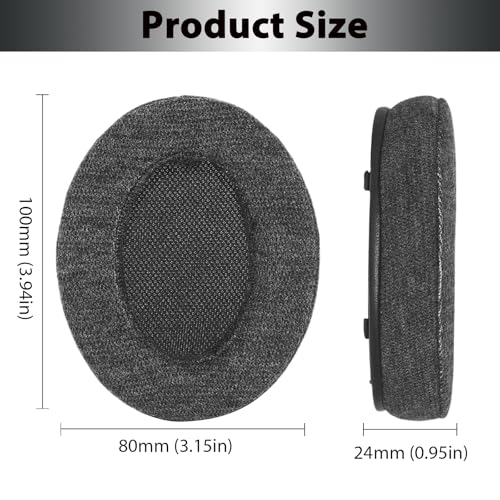 Adhiper Velour Replacement Ear Pads for Sony WH-XB910N - Black | Soft High-Density Memory Foam Earpads Cushions with Buckle, Velour Fabric for Long-Term Comfort
