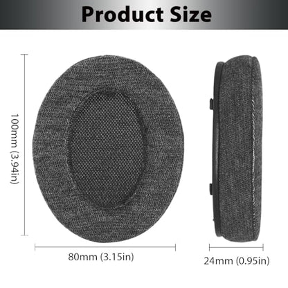 Adhiper Velour Replacement Ear Pads for Sony WH-XB910N - Black | Soft High-Density Memory Foam Earpads Cushions with Buckle, Velour Fabric for Long-Term Comfort