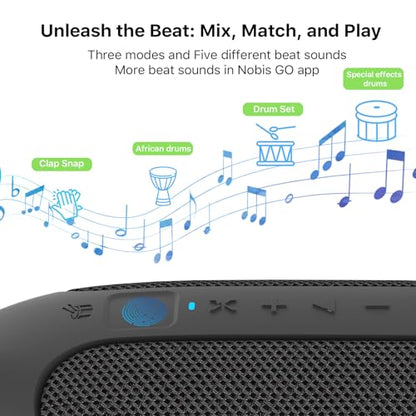 NOBIS Clip Portable Bluetooth Speaker, Up to 24H Playtime, IP68 Waterproof | BT 5.3, HD Sound & Custom EQ Via App, Wireless Stereo Pairing, Built-in Carabiner for Outdoor & Travel - color: Black