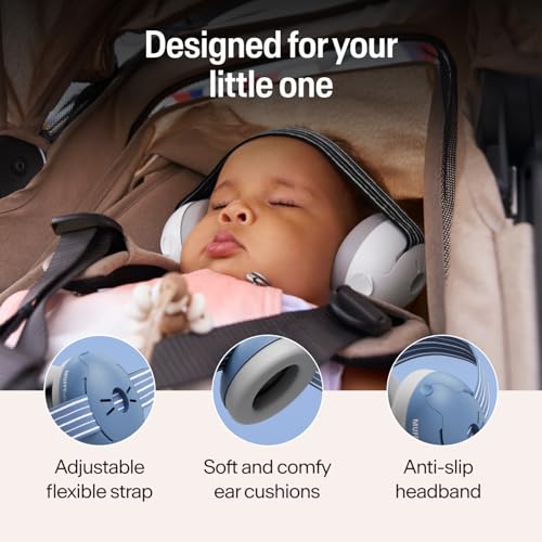 Alpine Muffy Baby Ear Muffs Noise Protection | Toddler Ear Protection | For babies up to 4 years | 24dB Sound Reduction | Baby Hearing Protection | Noise Reduction | Baby Essentials New Mom Gifts - color: Denim