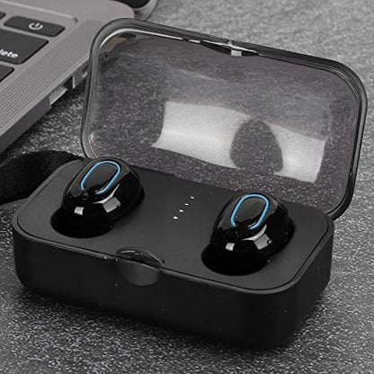 Mini Wireless Earphones HiFi Stereo Earbuds with Portable Charging Case, IPX5 Sports Headset True Bluetooth 5.0 for Running Gym and Smartphone, 3-4H Playtime, (Black)
