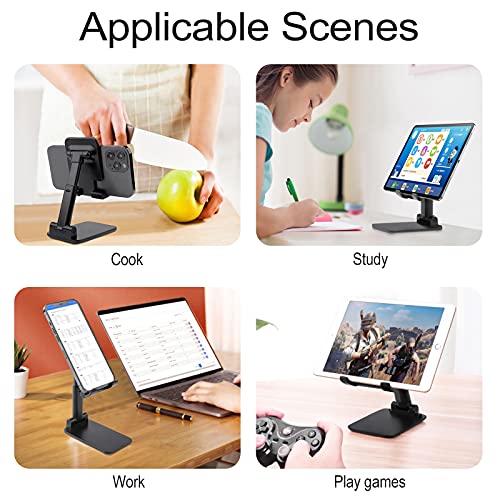 Cute Dog Wearing Headphones Phone Stand Portable Travel, Phone Holder for Desk Compatible with iPhone 17/16/15 Pro Max Air, Cell Phone Stand Adjustable Office Accessories - color: black-style