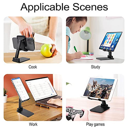Cute Dog Wearing Headphones Phone Stand Portable Travel, Phone Holder for Desk Compatible with iPhone 17/16/15 Pro Max Air, Cell Phone Stand Adjustable Office Accessories - color: black-style
