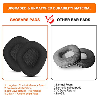 Replacement Ear Pads Cushions for Corsair Void & Corsair Void PRO RGB Wired/Wireless Gaming Headsets with Black Mesh Fabric, Memory Foam - Black - style: Full Mesh