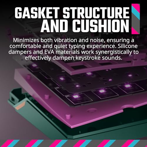Cooler Master MK770 Macaron Wireless Mechanical RGB Gaming Keyboard, Kailh Box V2 Click White Switches, Gasket Structure, Hot-Swappable, Bluetooth|2.4GHz, Tactile 3-Way Dial, QWERTY (MK-770-MCKW1-US) - style: MK770 Macaron White