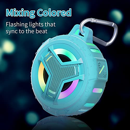 EBODA Shower Speaker Bluetooth Waterproof Portable Teen Boy Girl Gift Ideas | IPX7 Wireless Small Speakers, 24H Playtime with RGB Light for Kids, Travel, Camping Gear, River Floating Essentials-Sky Blue - color: Sky Blue