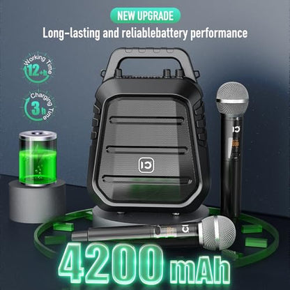 SHIDU 100W Powerful Voice Amplifier with 2 Wireless Microphones