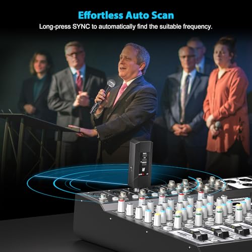 Phenyx Pro Auto Scan Plug-on XLR Wireless Transmitter Receiver System PTU-X | 16 UHF Frequencies, Wired-to-Wireless Setup,Dynamic & Condenser Mics, musicians, pastors, presenters in live stage, church