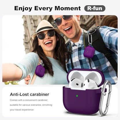 for AirPods 4 Case with Cleaner Kit,Full Protective Soft Skin Silicone Cover with Keychain for AirPods 4 Gen Case for Men Women,Compatible with Apple AirPods 4th Genaration Case 2024,Plum - color: C Plum