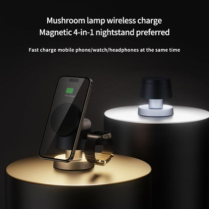 3 in 1 Wireless Charging Station for Apple, Magnetic Charger Stand 15W Fast Mag-Safe Charger Stand for iPhone 16 15 14 13 12 for Apple Watch Adjustable Angle with Night-Lamp