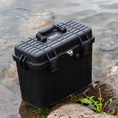 MEIJIA All Weather Waterproof Hard Camera Case With Customized Fit Foam Included, Elegant Black,Fit for Drones,camera,lens,16.26x8.66x13.39inches - size: 16.26"x8.66"x13.39"