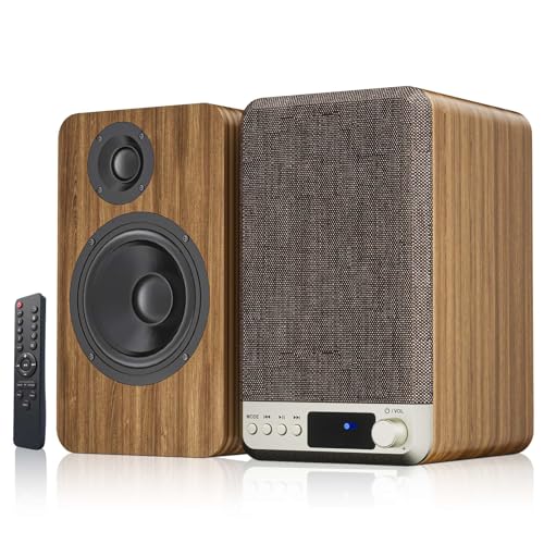 Powered Bookshelf Speakers for Turntable Vinyl Record Player | 30W*2, 3.5 Inch Woofer, AUX/RCA/BT Wired & Wireless Input, Compact Desktop HiFi Stereo Sound Active Speakers for Computer PC - size: 3.5 Inch Woofer