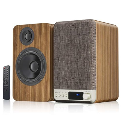 Powered Bookshelf Speakers for Turntable Vinyl Record Player | 30W*2, 3.5 Inch Woofer, AUX/RCA/BT Wired & Wireless Input, Compact Desktop HiFi Stereo Sound Active Speakers for Computer PC - size: 3.5 Inch Woofer