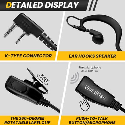 5pcs Walkie Talkie Earpiece with Mic for Retevis Pxton Baofeng