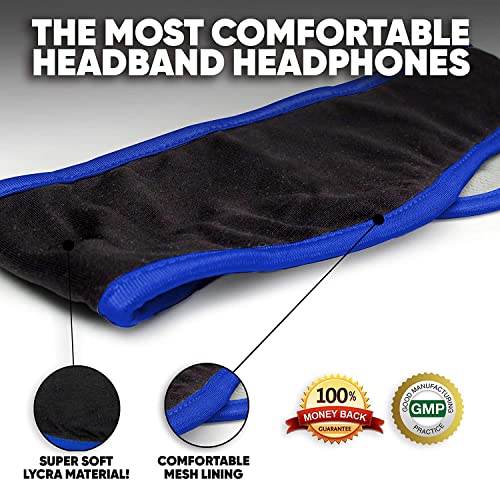 CozyPhones Sleep Headphones - Over Ear Headphones from Ultra Thin Cool Mesh Wired for Side Sleepers, Meditation, Running, Laptop, and Phone - Blue | Ultra Thin Cool Mesh Wired for Side Sleepers, Meditation, Running, Laptop, and Phone - color: Blue