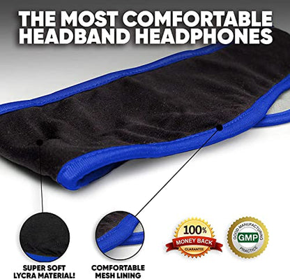 CozyPhones Sleep Headphones - Over Ear Headphones from Ultra Thin Cool Mesh Wired for Side Sleepers, Meditation, Running, Laptop, and Phone - Blue | Ultra Thin Cool Mesh Wired for Side Sleepers, Meditation, Running, Laptop, and Phone - color: Blue