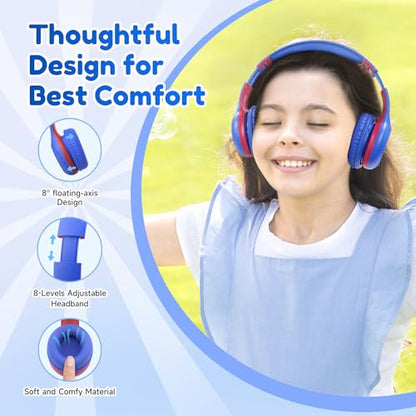 EarFun K2 Kids Bluetooth Headphones for School, Kids Headphones with Mic - color: Navy Blue
