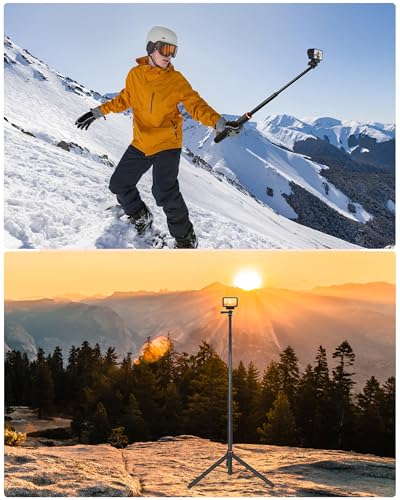 53" Action Camera Selfie Stick Tripod for DJI Osmo Pocket 4P/4/3, Xtra-Muse - style: Single