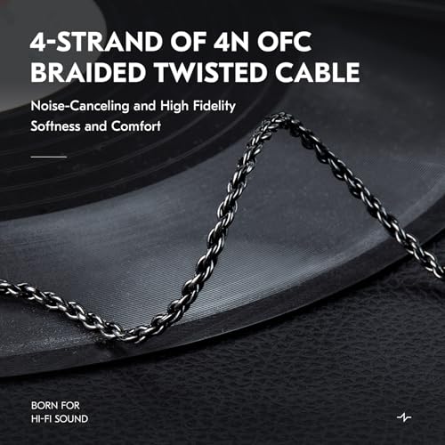KBEAR KS1 IEM Cable, 2 Meter Long in Ear Monitor Cable, CCZ C01 4N OFC Upgraded Replacement Earbuds Cords for CCZ Melody, DC01 PRO, MC02, DC02, DC03, NC01, KS2, Storm (2m, TFZ-Pins Without Mic, Black) - size: 2m, style: TFZpins-Without Mic