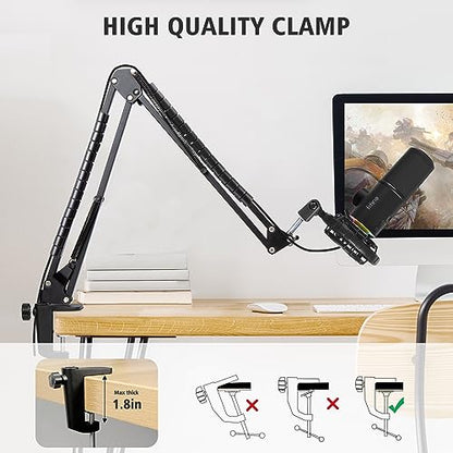 SUNMON Mic Boom Arm, Microphone Stand for Fifine K688 with Cable Sleeve - color: Fifine K658 Boom Arm with Cable Sleeve