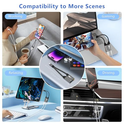 Magnetic 2-in-1 USB C to 3.5mm Audio Jack Headphone and Charge Cable Adapter for Type C Devices,PD 60W Fast Charge Earphone Converter Splitter for iPhone 15 16/Samsung/Huawei/iPad Pro Air