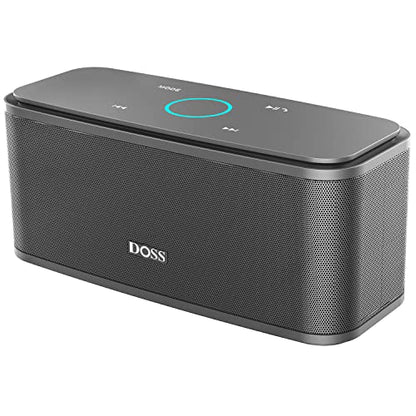 DOSS SoundBox Touch Wireless Bluetooth Speaker-12W HD Sound with Rich Bass | Portable & Small Design, IPX5 Waterproof, 20H Playtime, Handsfree, House, Office Desktop, Bedroom, Indoor Use, Gray - color: Gray