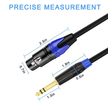 (2Pack / 10 FT) XLR to 1/4 TRS Stereo Adapter,XLR Female to 1/4 Inch (6.35mm) Balanced Microphone Stereo Audio Converter AdapterCable for Mixer Microphone Active Speakers - color: 10 feet-2Pack