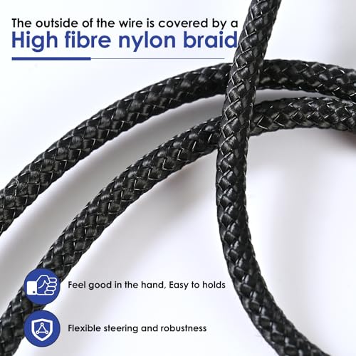 2Pcs Headphone Splitter, Dual Headphone Nylon Braided Extension Cable, Hi-Fi Audios Stereo Y Splitter 3.5mm 2 Female 1 Male, Suitable for Phones, PS4, Amplifiers, Smartphones, Tablets,etc.