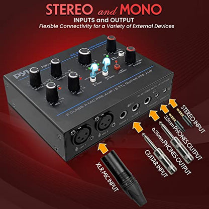 Pyle Professional USB Audio Interface with MIC, Guitar, AUX Stereo Inputs, Phone/Monitor Outputs, Ideal for Computer Playing & Recording, Compact Rugged Metal Housing - PMUX6 - style: Interface Basic