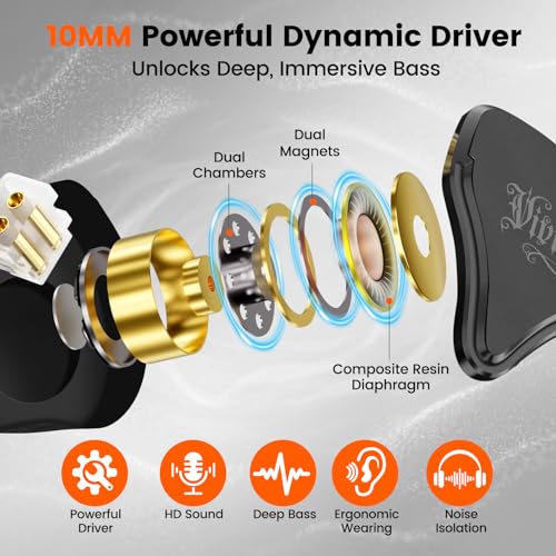 Balanced HiFi IEM with 3.5mm+USB C,Wired Gaming Earbuds,in Ear Monitor Headphones with Mic,Noise Isolating,Deep Bass/Rich Mids/Clear Highs for Apple iPhone 15 16 17/IPad/Mac/PC/Laptop/Xbox/PS5/Switch - color: Black