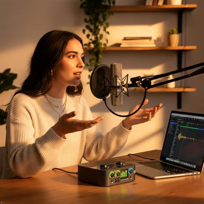 iCON Cube 2 Nano S USB Audio Interface with OTG for Streaming & Podcast | 24Bit/192kHz USB Audio Interface, 60dB Mic Preamp drives dynamic mic, plug-and-play OTG for TikTok livestream, TFT screen.